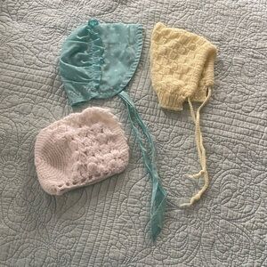 Charming Kids Bonnet Set - Blue, Yellow, and Pink